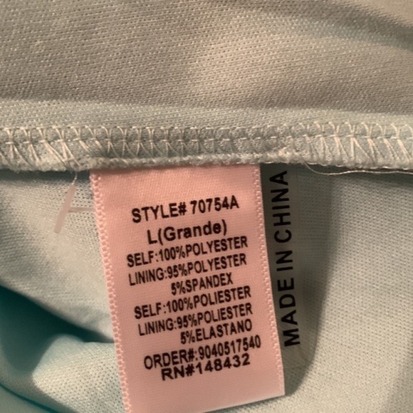 Staccato Blue Floral Shift Dress Size Large Long Sleeve Round Neck Chiffon - Picture 4 of 8